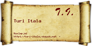 Turi Itala névjegykártya